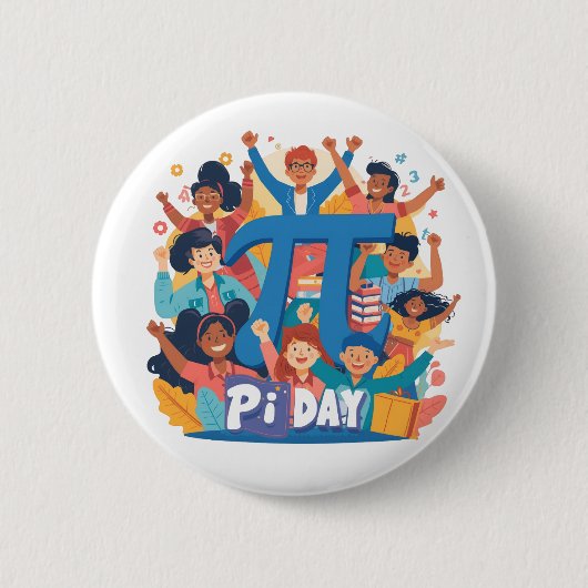 Badge Rond 5 Cm Pi Day Squad Celebration Design (Devant)