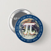 Badge Rond 5 Cm Pi Day sur Terre | Maths (Devant & derrière)