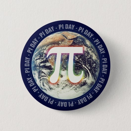 Badge Rond 5 Cm Pi Day sur Terre | Maths (Devant)