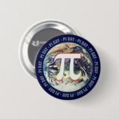 Badge Rond 5 Cm Pi Day sur Terre | Maths (Devant & derrière)