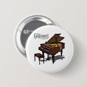 Badge Rond 5 Cm Piano à queue (Devant & derrière)