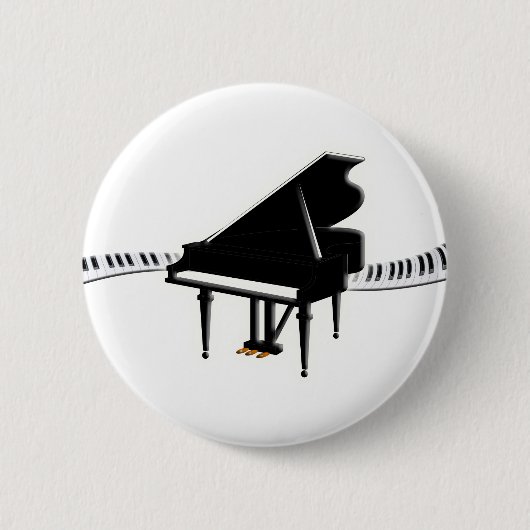 Badge Rond 5 Cm Piano à queue et clavier (Devant)