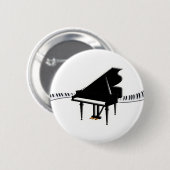 Badge Rond 5 Cm Piano à queue et clavier (Devant & derrière)