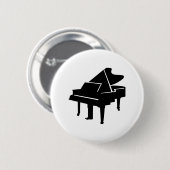 Badge Rond 5 Cm Piano à queue noir (Devant & derrière)