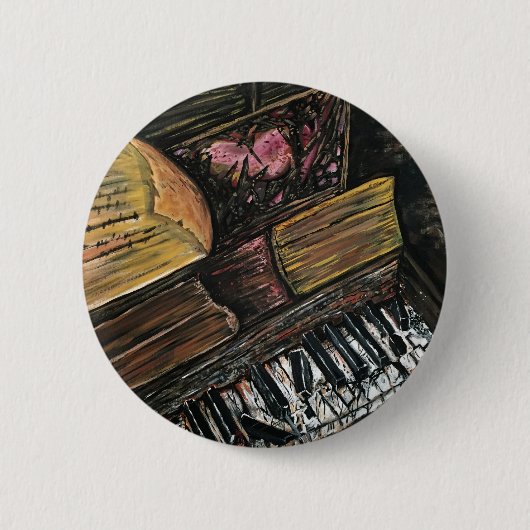 Badge Rond 5 Cm Piano cassé (Devant)