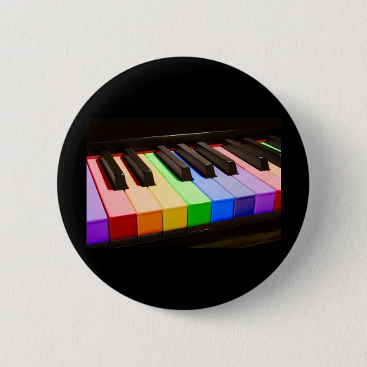 Badge Rond 5 Cm Piano d'arc-en-ciel (Devant)