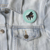 Badge Rond 5 Cm Piano Fun Turquoise Swirl Musique (En situation)