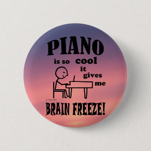 Badge Rond 5 Cm Piano, Gel du cerveau