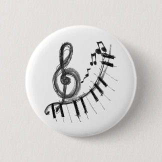 Badge Rond 5 Cm Piano musical