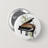 Badge Rond 5 Cm Piano -Musique romantique- Bouton (Devant & derrière)
