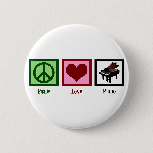 Badge Rond 5 Cm Piano Peace Love (Devant)