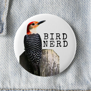 Badge Rond 5 Cm Pichette Rouge Pic à ventre rouge