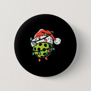 Badge Rond 5 Cm Pickle Ball Ball Santa Chapelle Noël Noël Fantasti