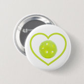 Badge Rond 5 Cm pickleball amour boule de cornichon jaune (Devant & derrière)