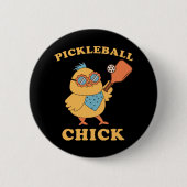 Badge Rond 5 Cm Pickleball Chick - rétro (Devant)
