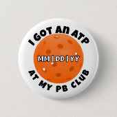 Badge Rond 5 Cm Pickleball Club ATP Orange Personalized (Devant)