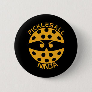Badge Rond 5 Cm Pickleball ninja - orange