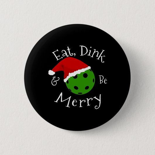 Badge Rond 5 Cm Pickleball Noël dire (Devant)
