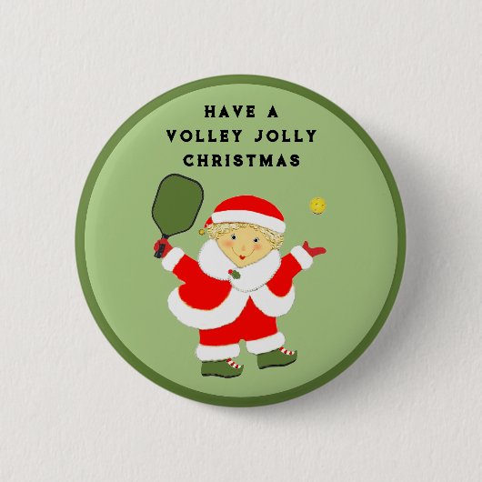 Badge Rond 5 Cm Pickleball Noël Stocker Stuffer (Devant)