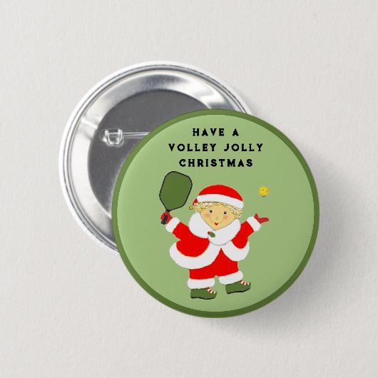 Badge Rond 5 Cm Pickleball Noël Stocker Stuffer (Devant & derrière)