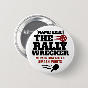Badge Rond 5 Cm Pickleball Nom Personnalisé Le Dévastateur de Rall
