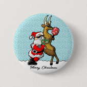 Badge Rond 5 Cm Pickleball Partners Père Noël & Reindeer Sleightin (Devant)