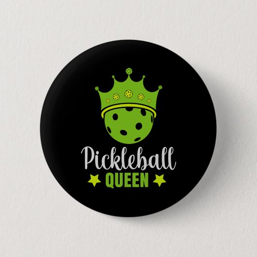 Badge Rond 5 Cm Pickleball Queen Funny Pickball Ball Queen (Devant)