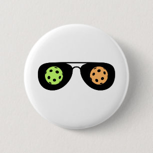 Badge Rond 5 Cm Pickleball sur My Mind (lunettes de soleil + balle