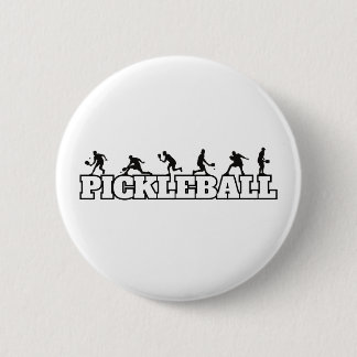 Badge Rond 5 Cm Pickleball Word Player Silhouettes Sport Action