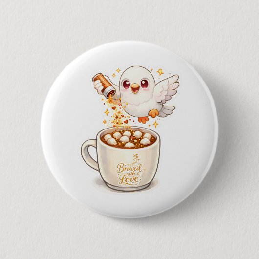 Badge Rond 5 Cm pidgy's coffee glitter v1 (Devant)