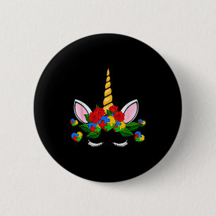 Badge Rond 5 Cm Pièce de puzzle de cœur de licorne mignonne pour l