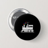Badge Rond 5 Cm Pièce de puzzle de train mois de sensibilisation à (Devant & derrière)