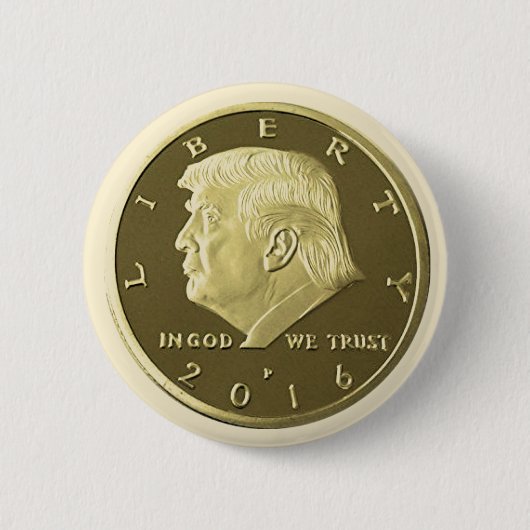 Badge Rond 5 Cm Pièce Donald Trump Double Aigle or (Devant)