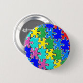 Badge Rond 5 Cm pièce du puzzle de l'autisme 40 (Devant & derrière)