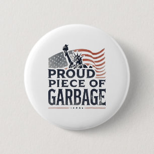 Badge Rond 5 Cm Pièce Fière De L'Argent Garbyge Pour Trump