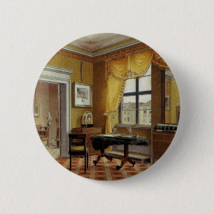 Badge Rond 5 Cm Pièce jaune victorienne avec la fenêtre
