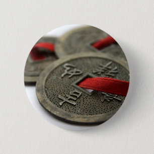Badge Rond 5 Cm Pièces de monnaie chinoises de bonne chance
