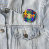 Badge Rond 5 Cm pièces de puzzle couleur (En situation)