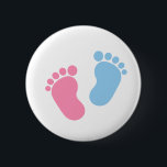 Badge Rond 5 Cm Pieds bébé<br><div class="desc">Pieds bébé Pied grossesse grossesse maternité ventre parents enfant mignonne maman papa père père bleu rose</div>