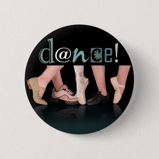 Badge Rond 5 Cm "Pieds de danse" - chorégraphe, danseur, (Devant)