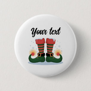 Badge Rond 5 Cm Pieds de lutin de Noël personnalisés tendance