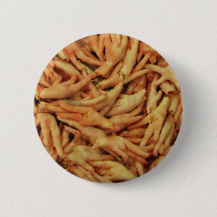 Badge Rond 5 Cm Pieds de poulet cru