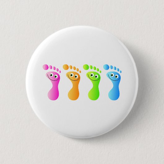 Badge Rond 5 Cm Pieds heureux (Devant)
