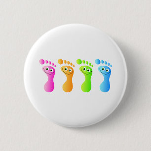 Badge Rond 5 Cm Pieds heureux