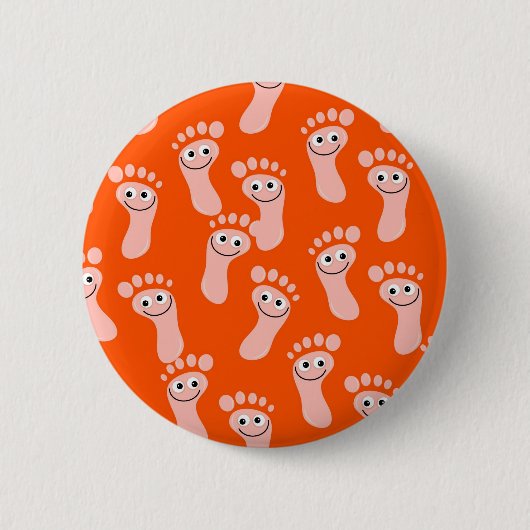 Badge Rond 5 Cm Pieds heureux de papier peint (Devant)