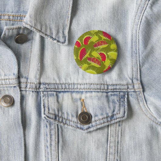 Badge Rond 5 Cm piège à mouches halloween (En situation)