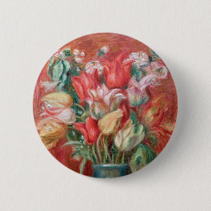 Badge Rond 5 Cm Pierre-Auguste Renoir - Bouquet de tulipes