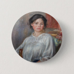 Badge Rond 5 Cm Pierre-Auguste Renoir - Jeune Femme Assise