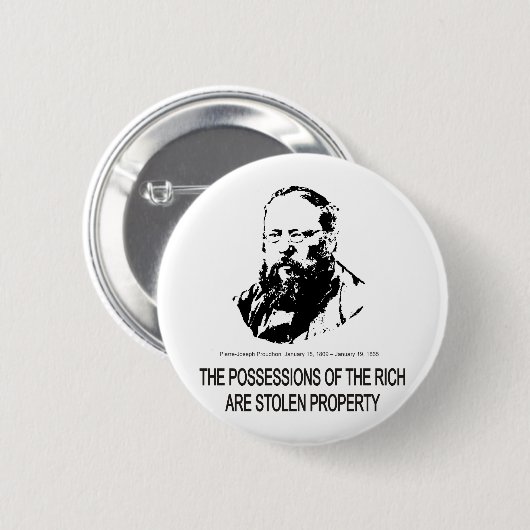 Badge Rond 5 Cm Pierre-Joseph Proudhon (Devant & derrière)