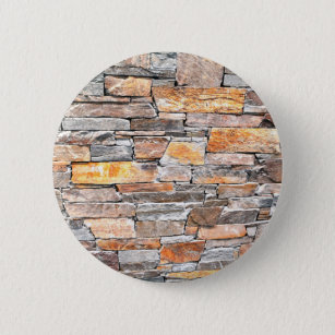 Badge Rond 5 Cm Pierre   motif en pierre naturelle   briques
